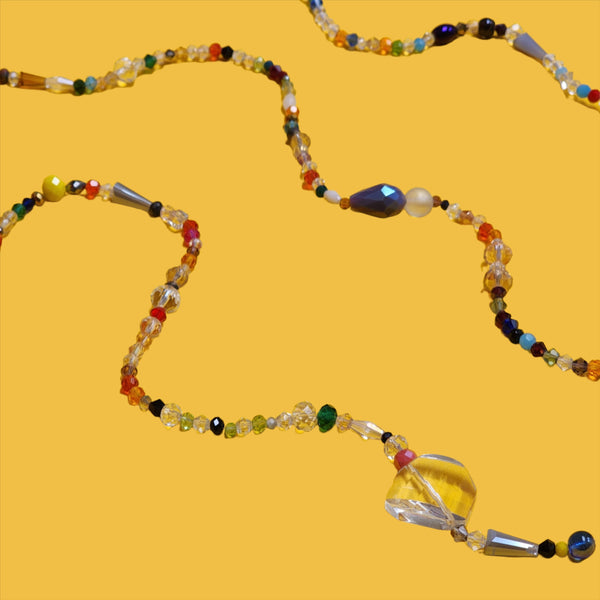 Multicolor Crystal Beads - Mixed Shapes & Sizes - 1 strand