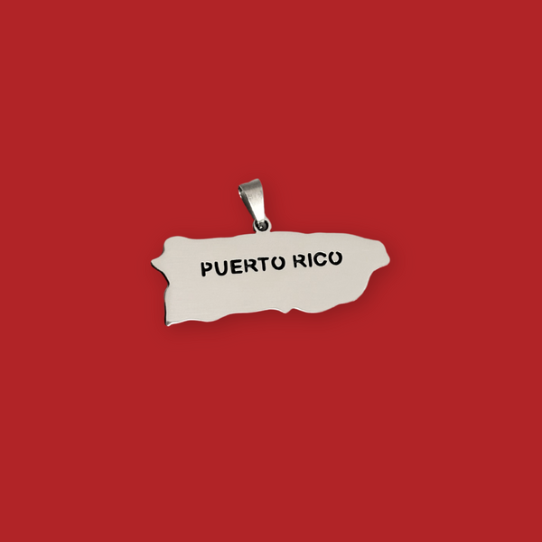 Puerto Rico (Nombre) - Charm de Stainless Steel; 1 pieza - Plateado