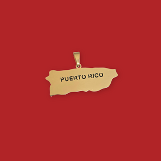 Puerto Rico (Nombre) - Charm de Stainless Steel; 1 pieza - Dorado