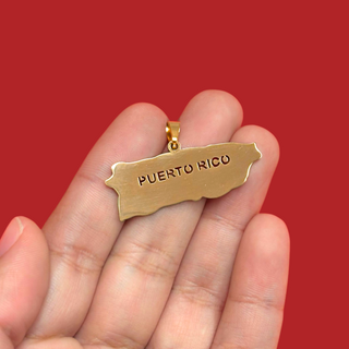 Puerto Rico (Nombre) - Charm de Stainless Steel; 1 pieza - Dorado