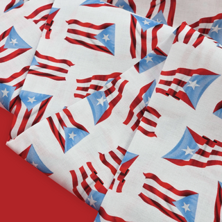 100% Cotton Print Fabric, 44/45" Wide - Bandera de Puerto Rico