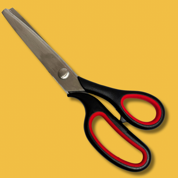 Tijera "Pinking" (Zig Zag) para cortar telas, 9"- Negro y Rojo