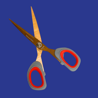 Tijera para cortar telas, Dousa 7" - Cobrizo, Rojo y Gris