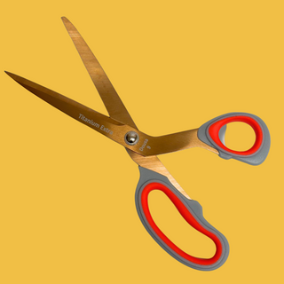 Tijera para cortar telas, Dousa 9" - Cobrizo, Rojo y Gris