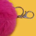 Fuchsia Pom-Pom Keychain; 1 Piece