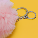 Light Pink Pom-Pom Keychain; 1 Piece