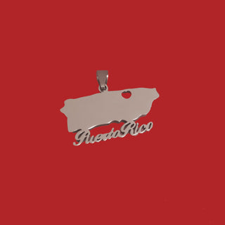Puerto Rico - Charm de Stainless Steel; 1 pieza - Plateado