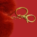 Red Heart Pom-Pom Keychain; 1 Piece