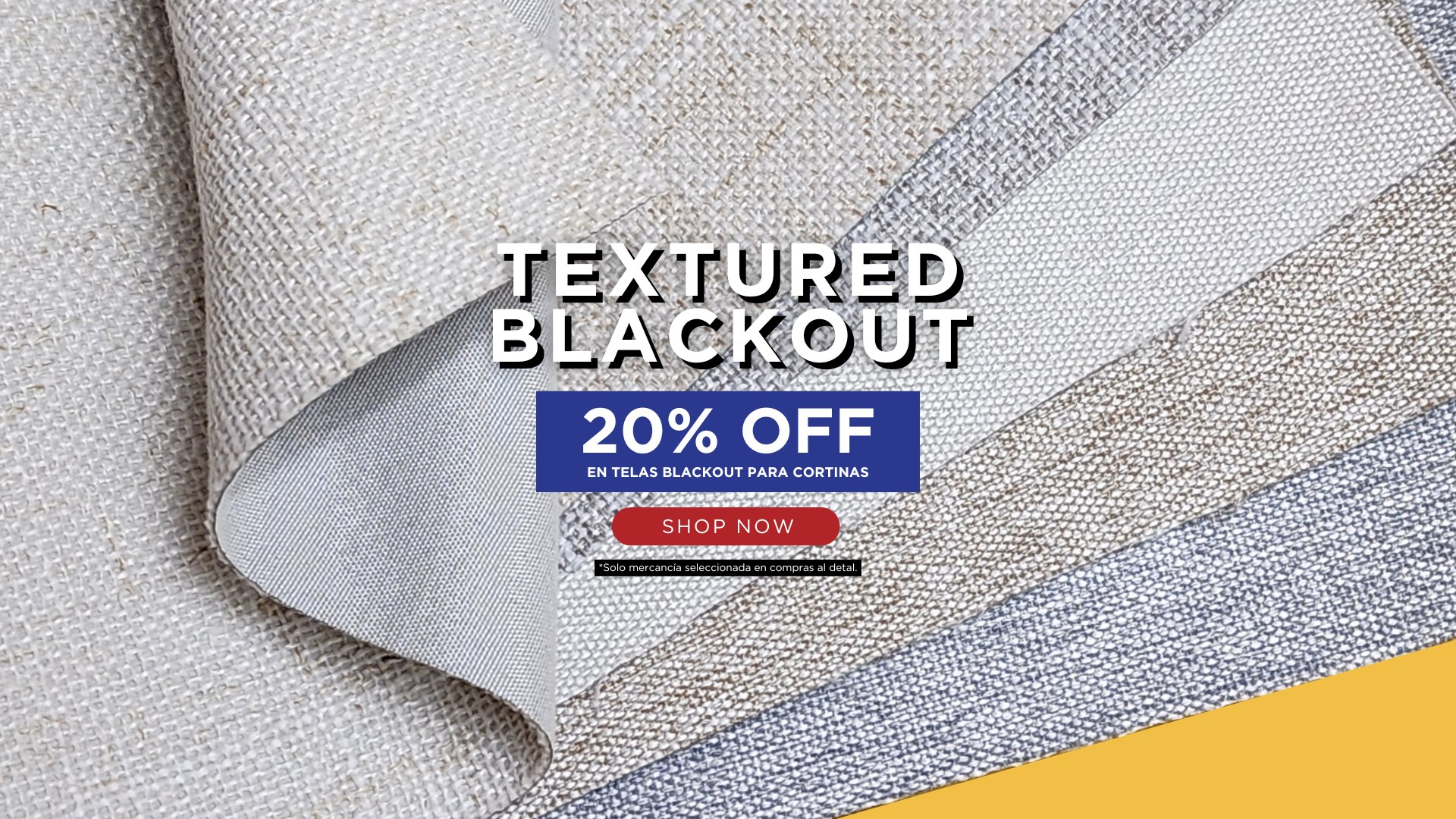 Telas textured blackout banner 20 off octubre 2025 ec5def15 e5b4 47ab a891 693f8c179293
