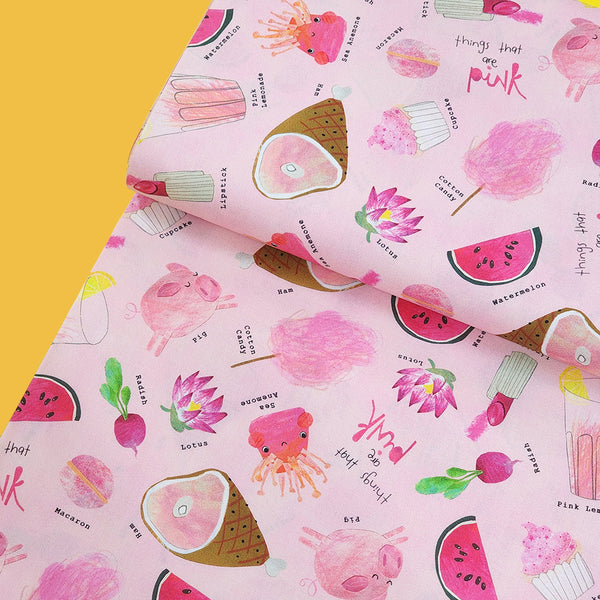 Things that are PINK - 100% Cotton Print Fabric, 44/45" Wide