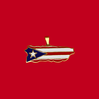Puerto Rico (Bandera) - Charm de Stainless Steel; 1 pieza - Dorado