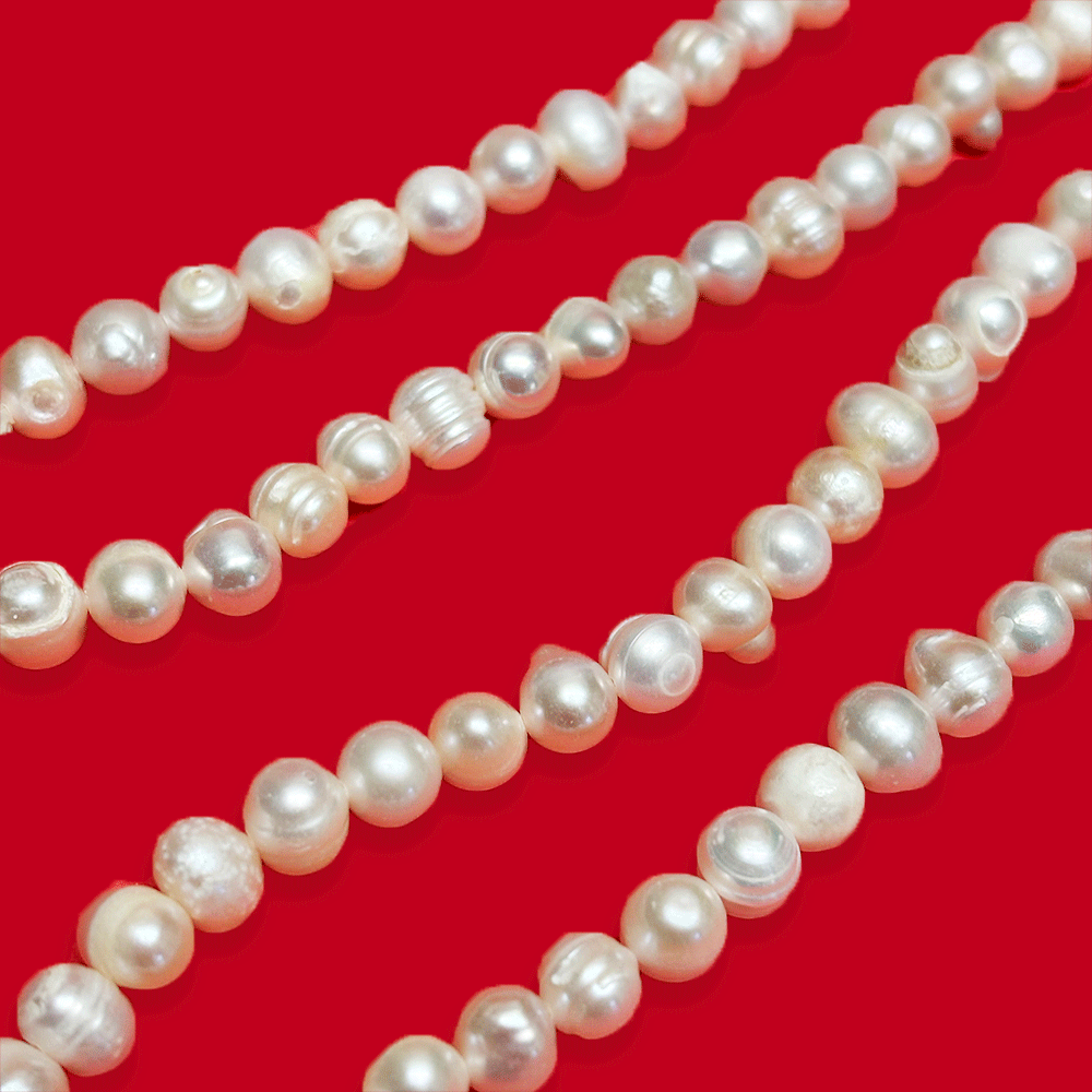 Perlas de Agua Dulce 7x8mm Potato Shape Freshwater Pearls