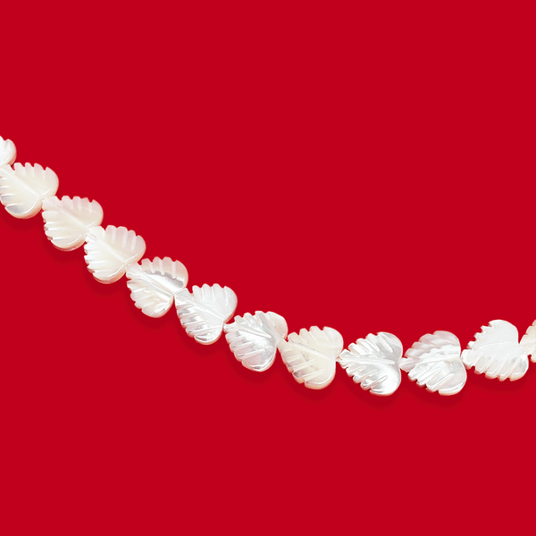 Mother of Pearl, Hoja Monstera Beads - 12mm