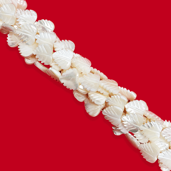 Mother of Pearl, Hoja Monstera Beads - 12mm