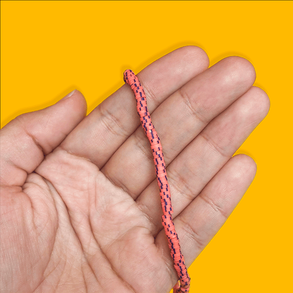 Cuentas Planas de Arcilla Polimérica- Coral y Azul