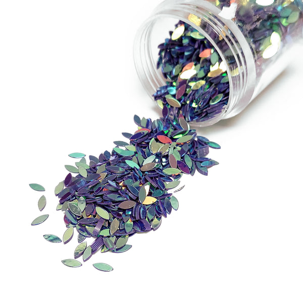 Purple Leaves Shaped Glitter; 14 grams