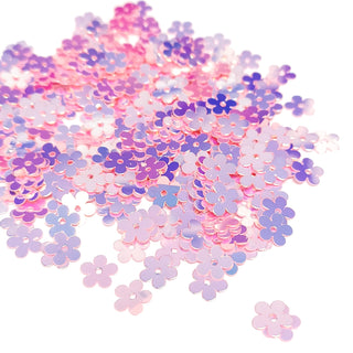 Pink Ab Flower Shaped Multicolor Glitter; 10 grams