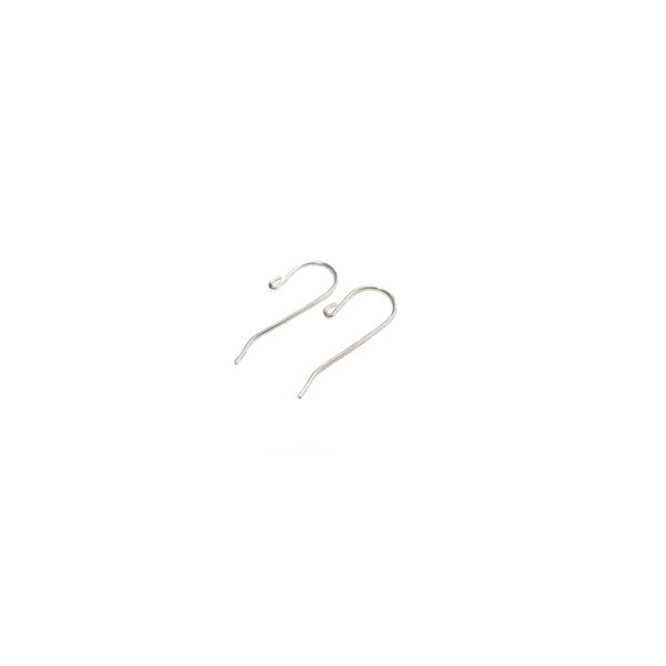 Straight Fish Hook, Sterling Silver, 25mm; 1 pair