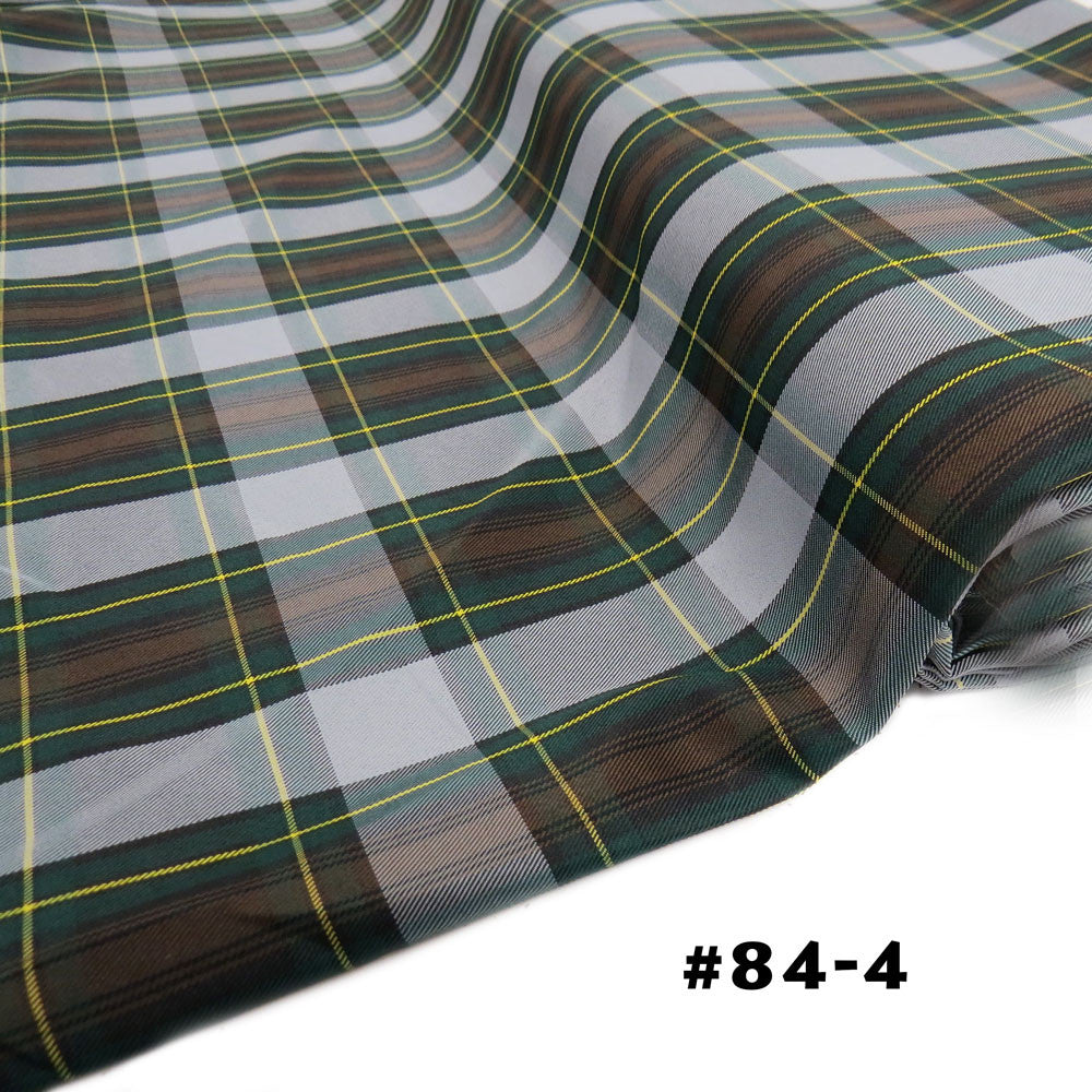 Tela de Cuadro Escolar / School Plaid Fabric Green Yellow Gray, 60" W