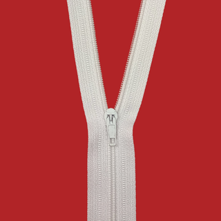 Zipper de nylon de 7"- Blanco
