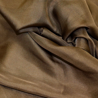 Brown, 100% Natural Silk Chiffon Fabric, 56/58" Wide- 1 Yard