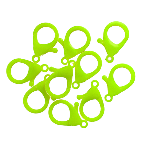 Cierre de langosta plástico - Verde Neón; 10 piezas