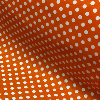 Orange and White Polka Dots - 100% Cotton Print Fabric, 44/45" Wide