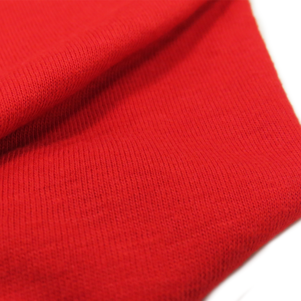 Red - Polyester Spandex Cotton Knit, 60" wide; 1 Yard
