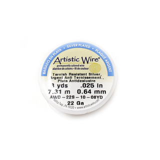 Artistic Wire, Silver Plated, 22 Gauge 0.64mm - 8 yards