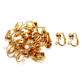 Earclip with Loop, Gold Plated Steel-16mm; 20pcs