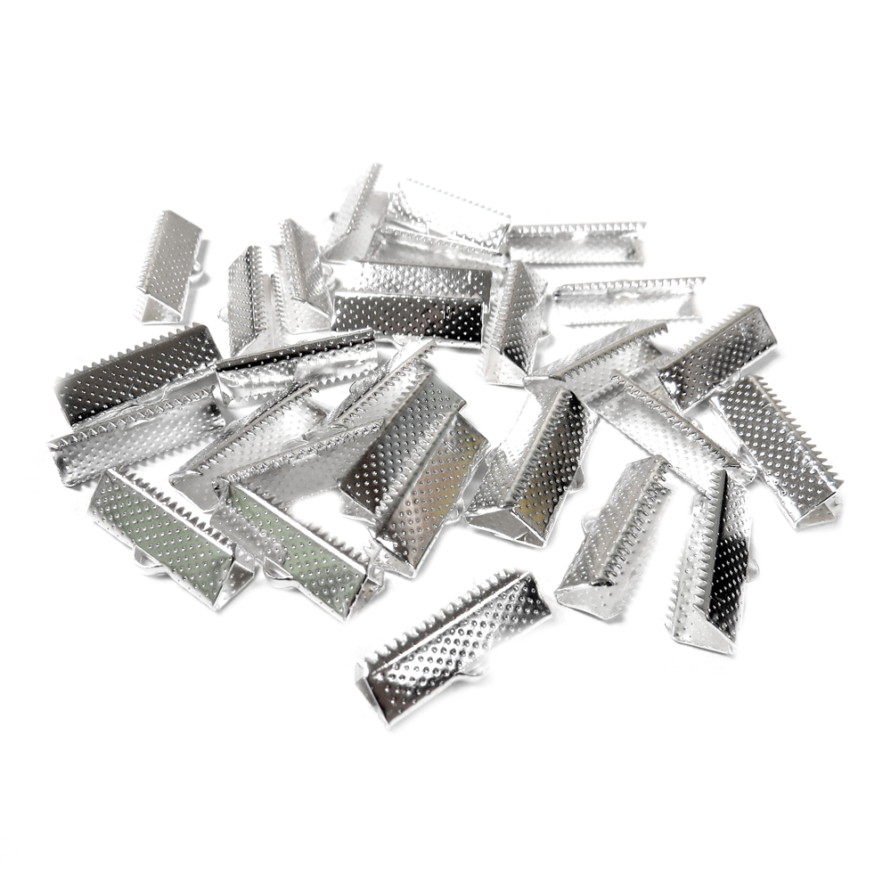 Iron Ribbon Ends, Silver Plated28x5mm; 30pcs Alonso Sobrino