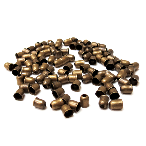 Iron End Cord, Bells Antique Bronze-5x4mm; 150pcs