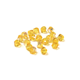 Swarovski Crystal, Bicone, 4mm - Ligth Topaz AB; 20 pcs