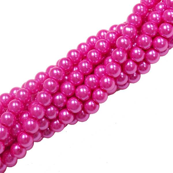 Glass Pearl- Hot Pink