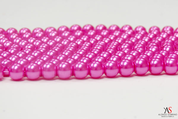 Perlas de Vidrio- Rosa Fuerte