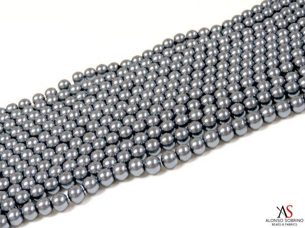 Perlas de Vidrio- Plateado