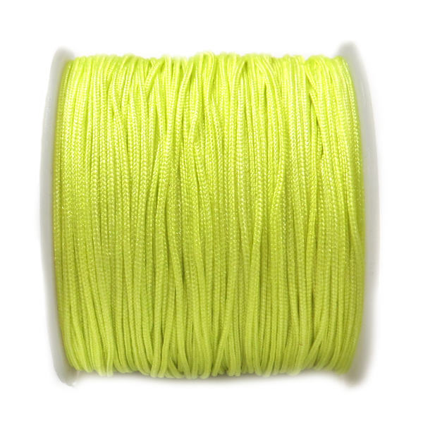 Nylon Cord, 1mm- Neon Green; 60 yards