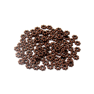 Daisy Spacer Beads, Copper-4mm; 100 pieces