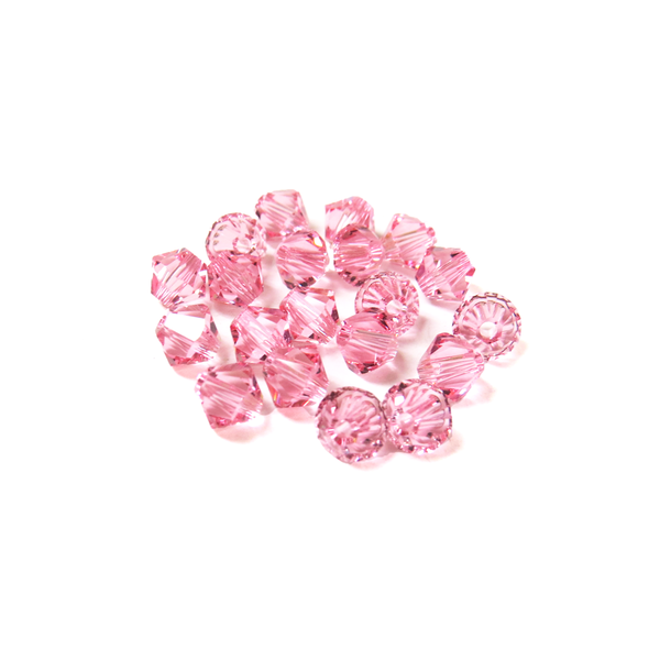 Swarovski Crystal, Bicone, 5MM - Light Rose; 20pcs