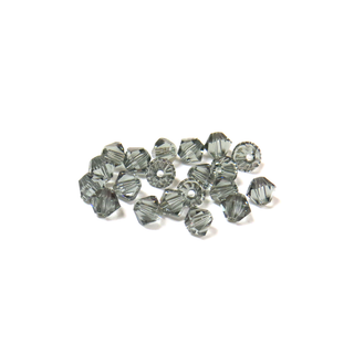 Swarovski Crystal, Bicone, 4mm - Black Diamond; 20 pcs