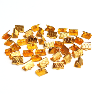 Iron Ribbon Ends, Gold Plated-7x5mm; 40 pcs