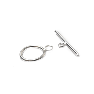 Toggle Smooth Round Clasp, Sterling Silver, 10mm