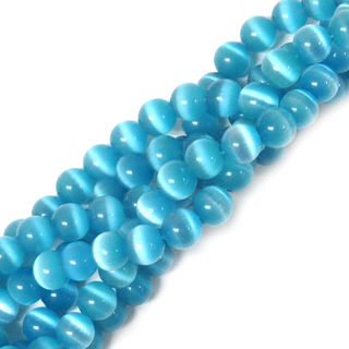 Cat Eye Bead, Turquoise - 1 strand