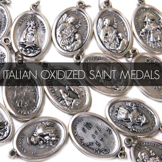 Italian Oxidized Saint Medals