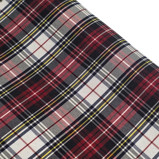Tela Cuadros Escolares - Negro Rojo Blanco Amarillo, 60" Wide