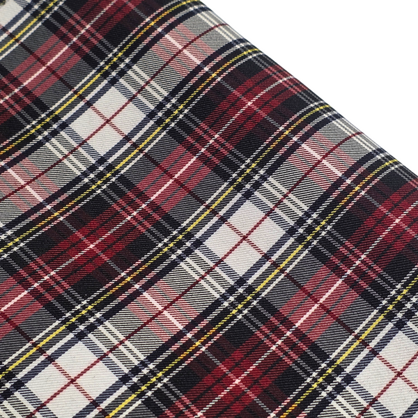 Tela Cuadros Escolares - Negro Rojo Blanco Amarillo, 60" Wide