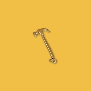 18kt Gold Plated Stainless Steel Hammer Charm, 34mm – 1 piece