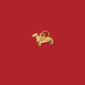 Dije de Perro Salchicha Stainless Steel con Baño en Oro 18kt, 10mm – 1 pieza