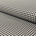 Tela Estampada de 100% Algodón 44" Gingham, Negro / Marrón - 1 yarda