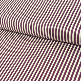 Tela Estampada de 100% Algodón 44" Rayas Finas, Sangría - 1 yarda